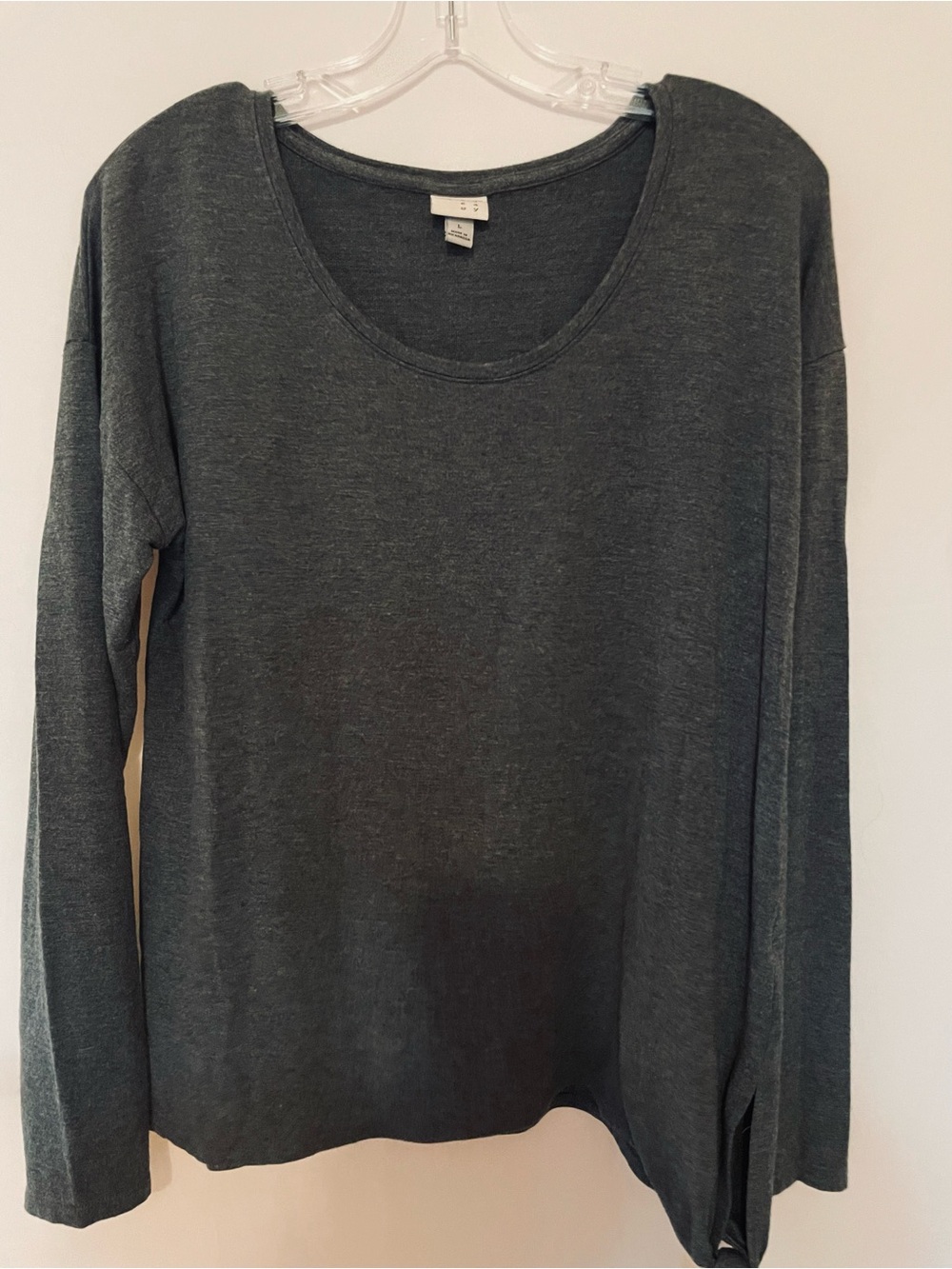 a new day Charcoal Gray Scoop Neck Long Sleeve Sweater
